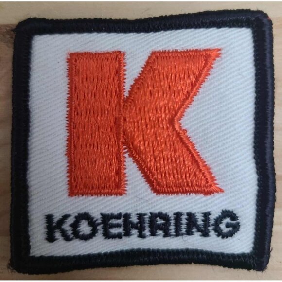 Koenig Embroidered Patch - Vintage Style Red K Logo Badge for Jackets & Bags - Picture 1 of 2